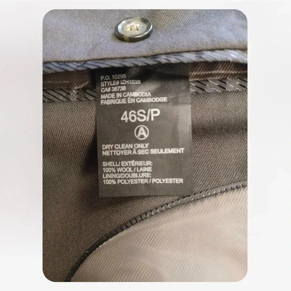 Haggar 100% Wool Charcoal 2 Piece  Suit Size 46 S/P - Picture 10 of 14